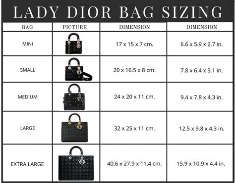 medium vs small lady dior|lady dior vault size chart.